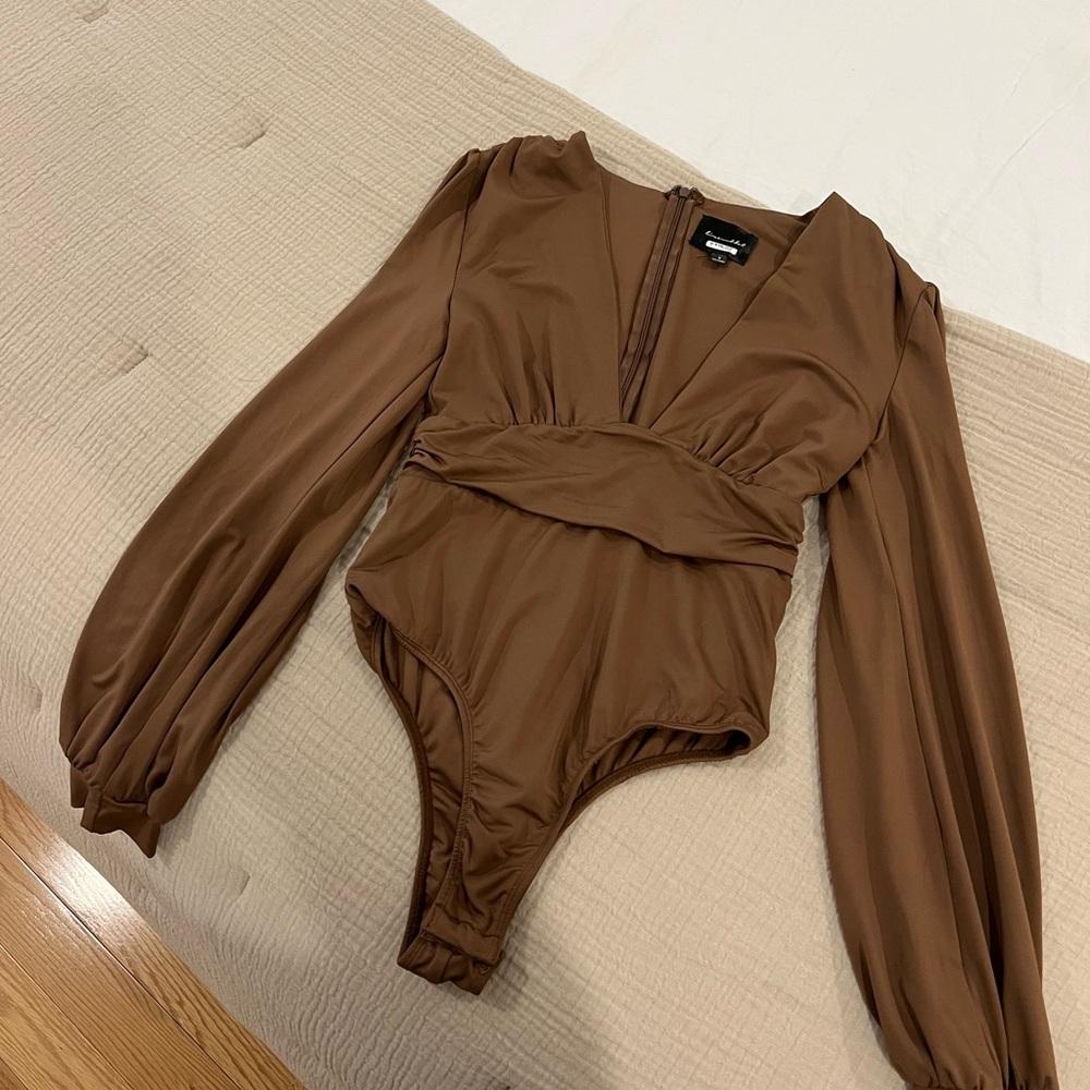 Brown Long Sleeve Bodysuit (never worn!)